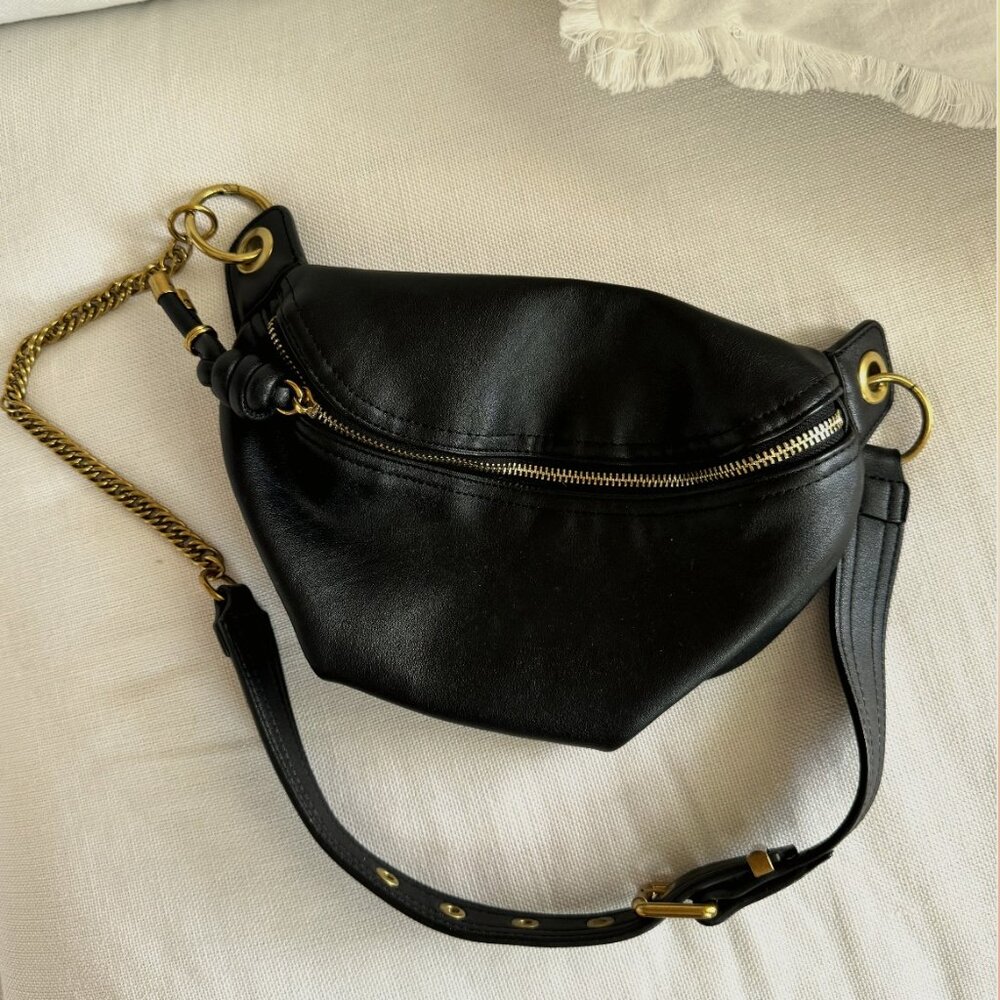 Black Leather Bum Bag